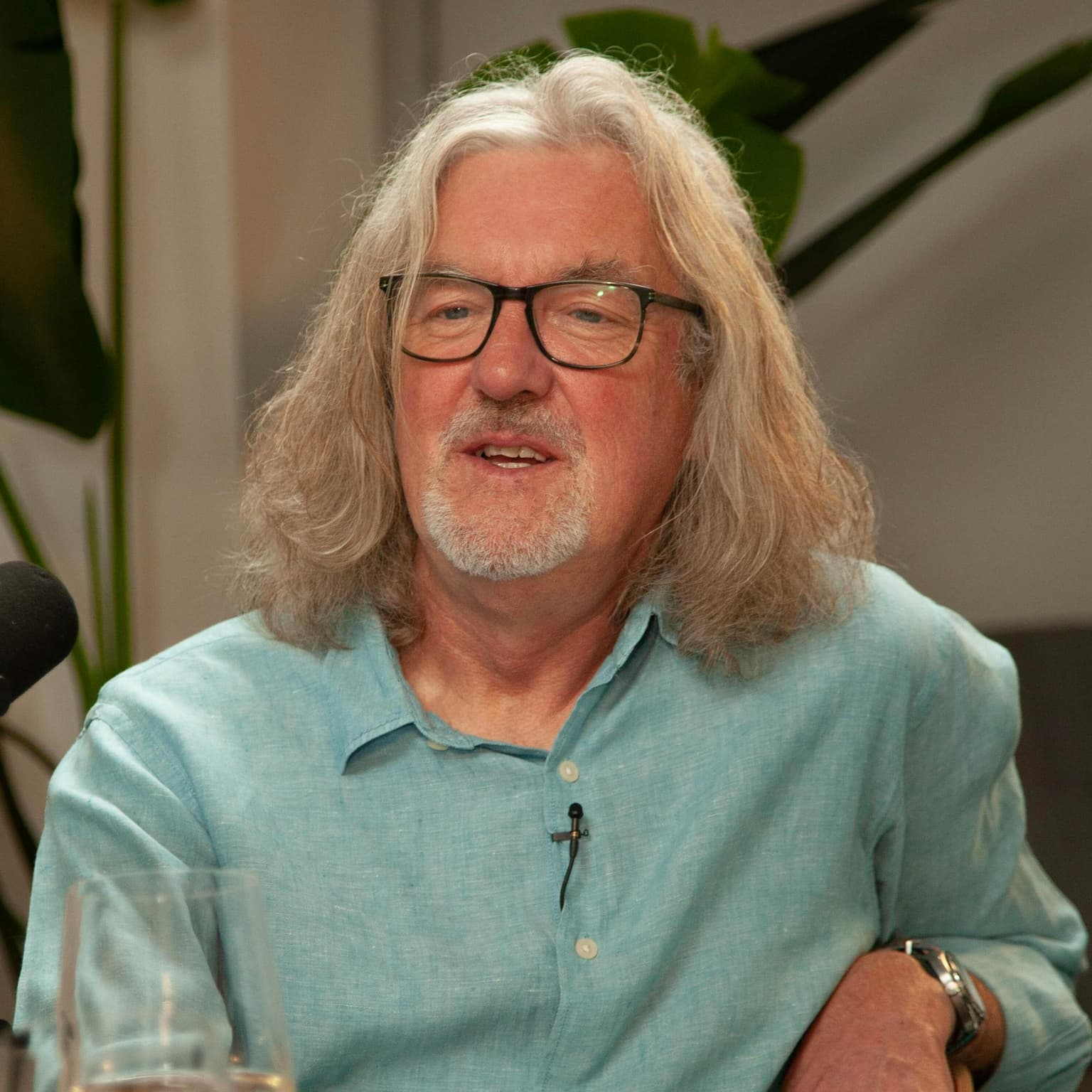 Broadcaster James May and a monkfish curry artwork