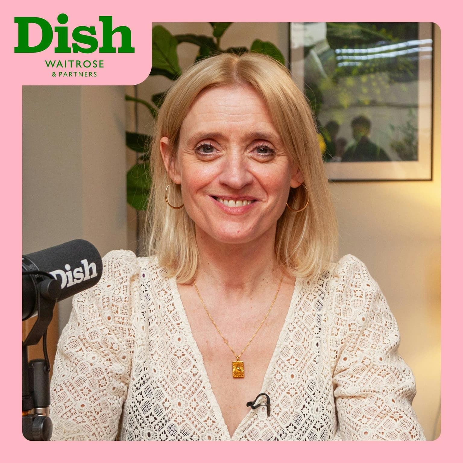 Anne-Marie Duff, a courgette and pea tart and an Assyrtiko artwork