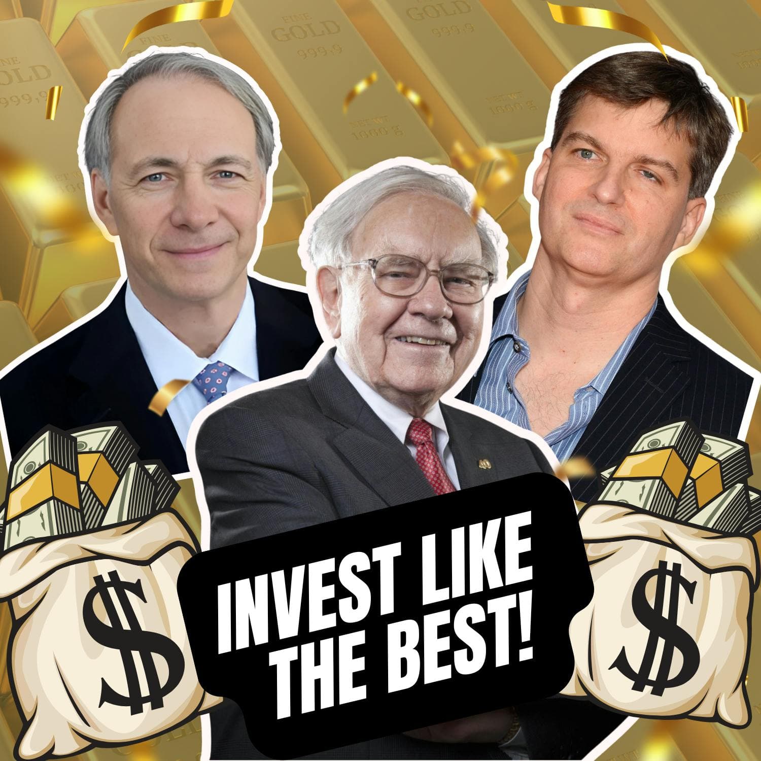 Invest Like the Best: Three Pro Tips from Famed Investors Ray Dalio, Warren Buffett, and Michael Burry artwork