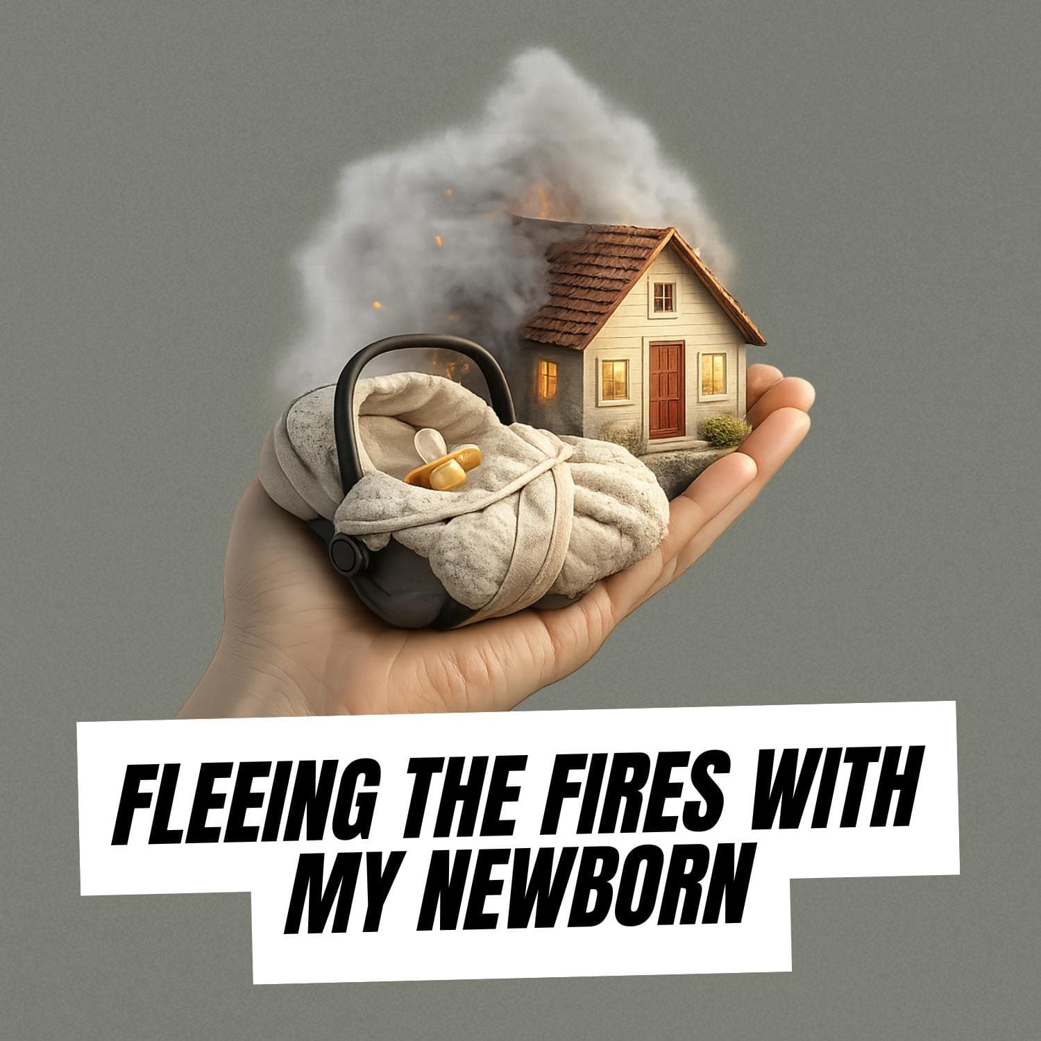 Fleeing the LA Wildfires with My Newborn artwork