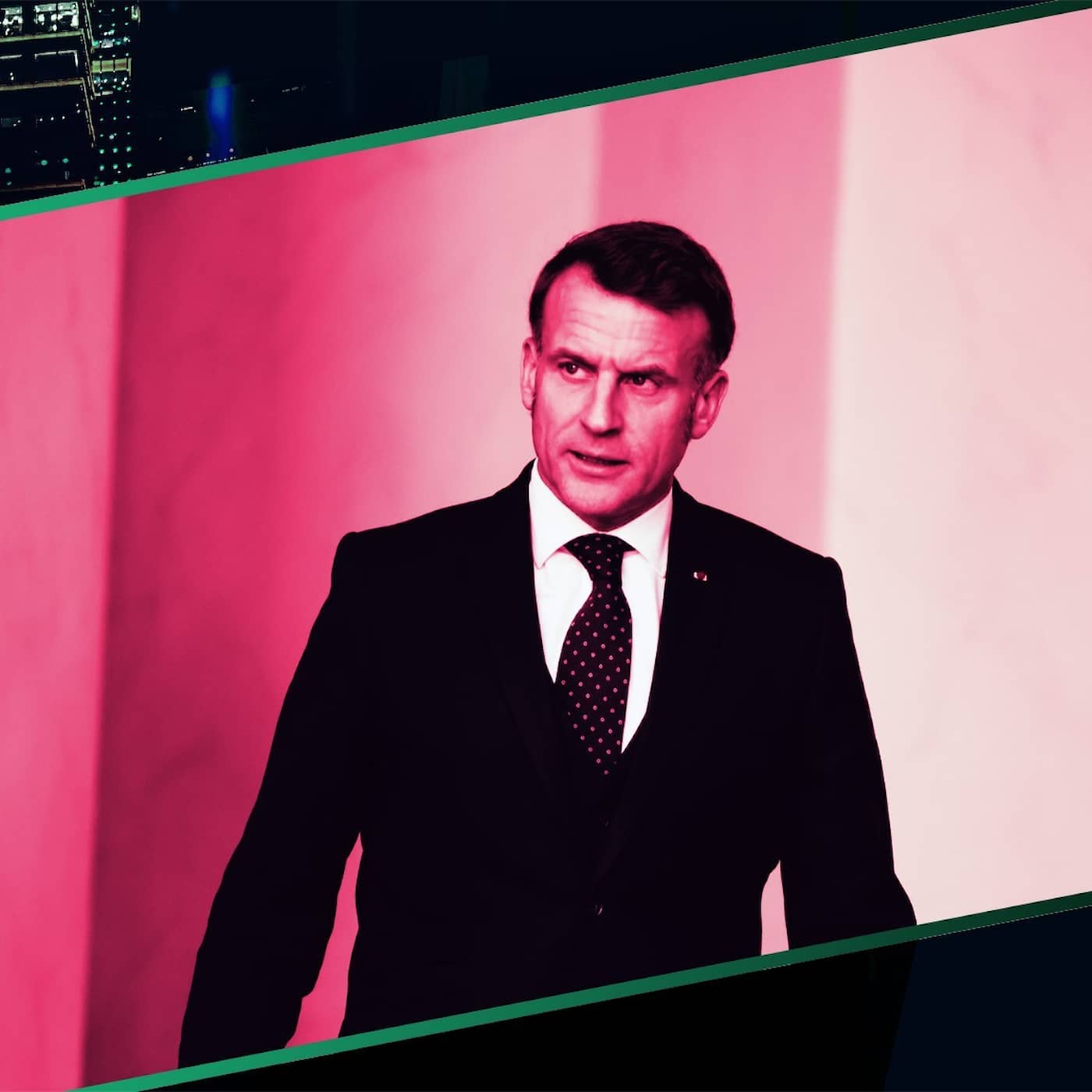 Emmanuel Macron – frihet, jämlikhet, konspirationsteorier artwork