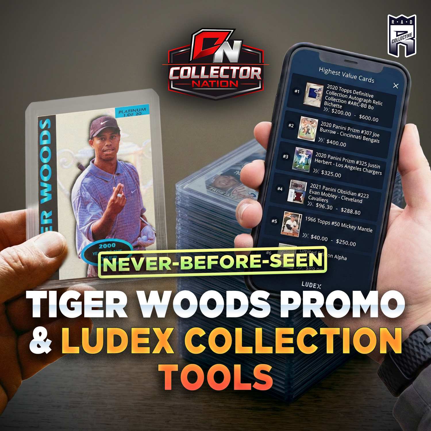 Rare Tiger Woods Promo, Kevin O’Leary’s $19M Card & Ludex Collection Management artwork
