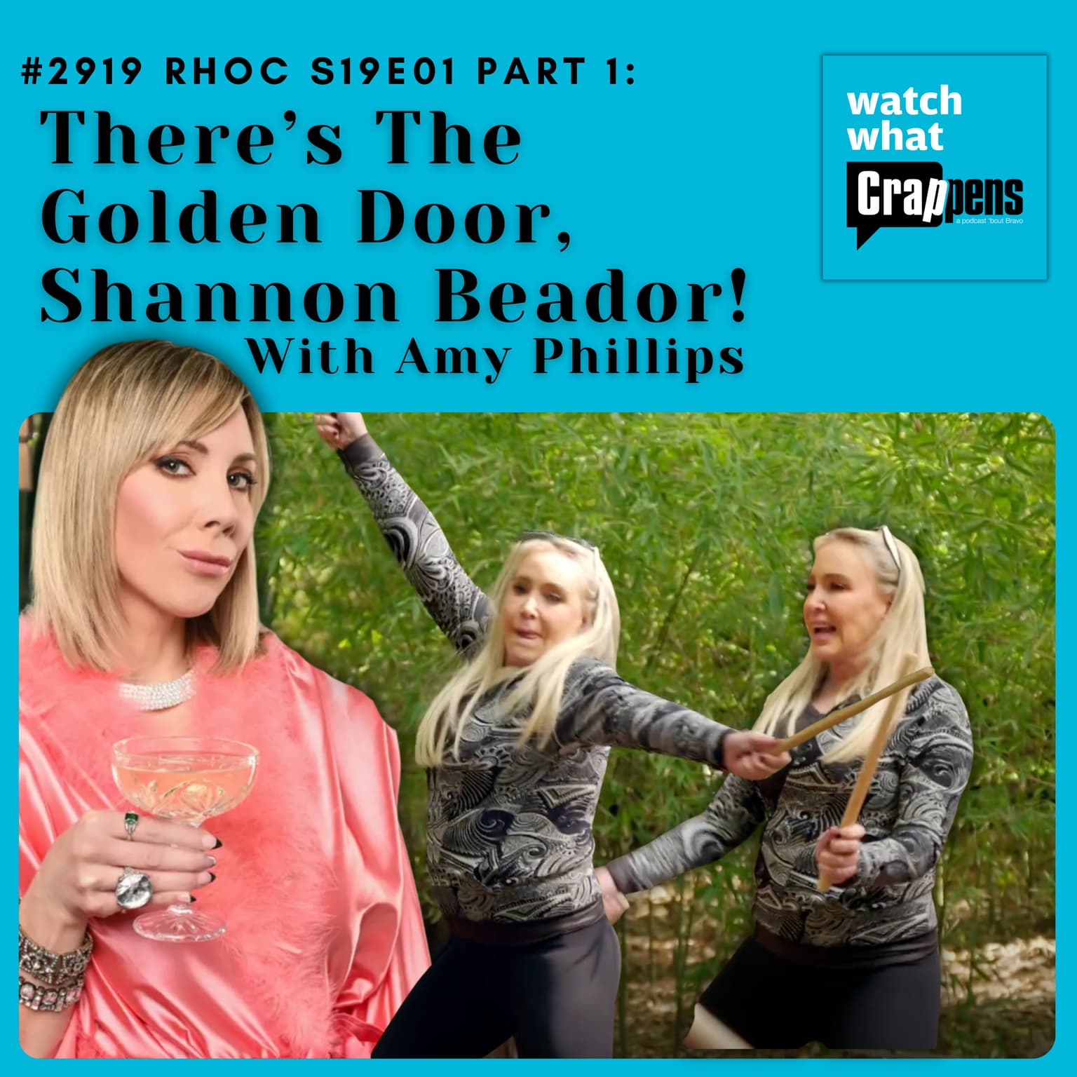 #2919 RHOC S19E01 Part 1: There’s The Golden Door, Shannon Beador! With Amy Phillips artwork