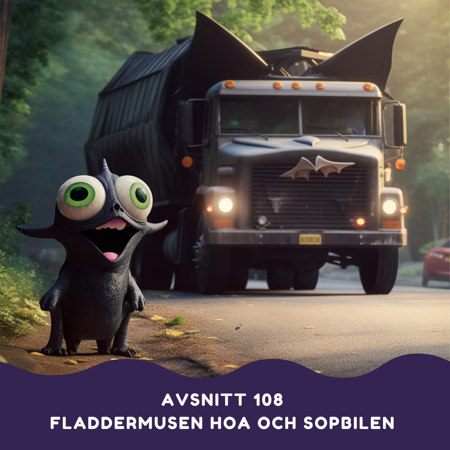 Fladdermusen Hoa och sopbilen artwork