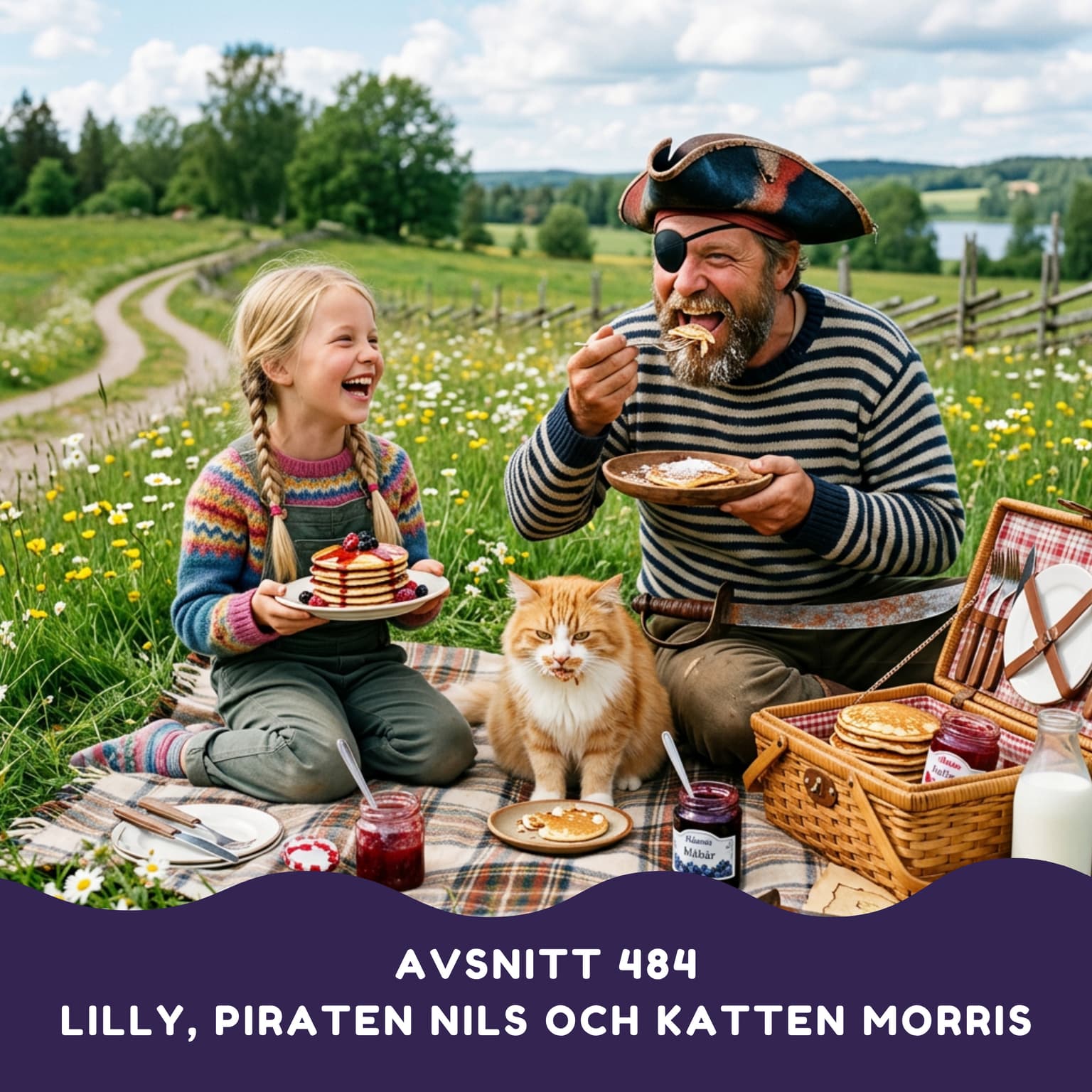 Lilly, piraten Nils och katten Morris artwork