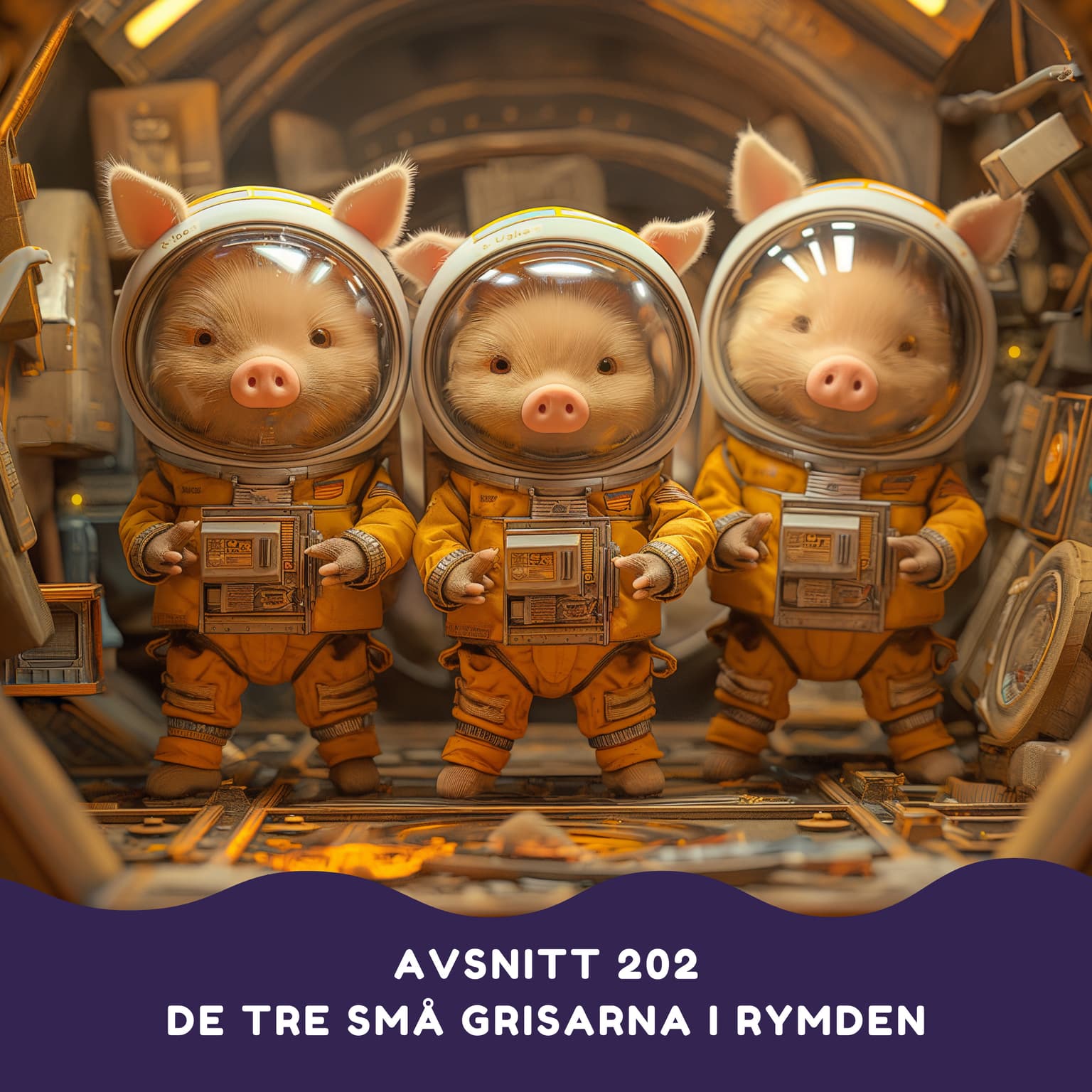 De tre små grisarna i rymden artwork