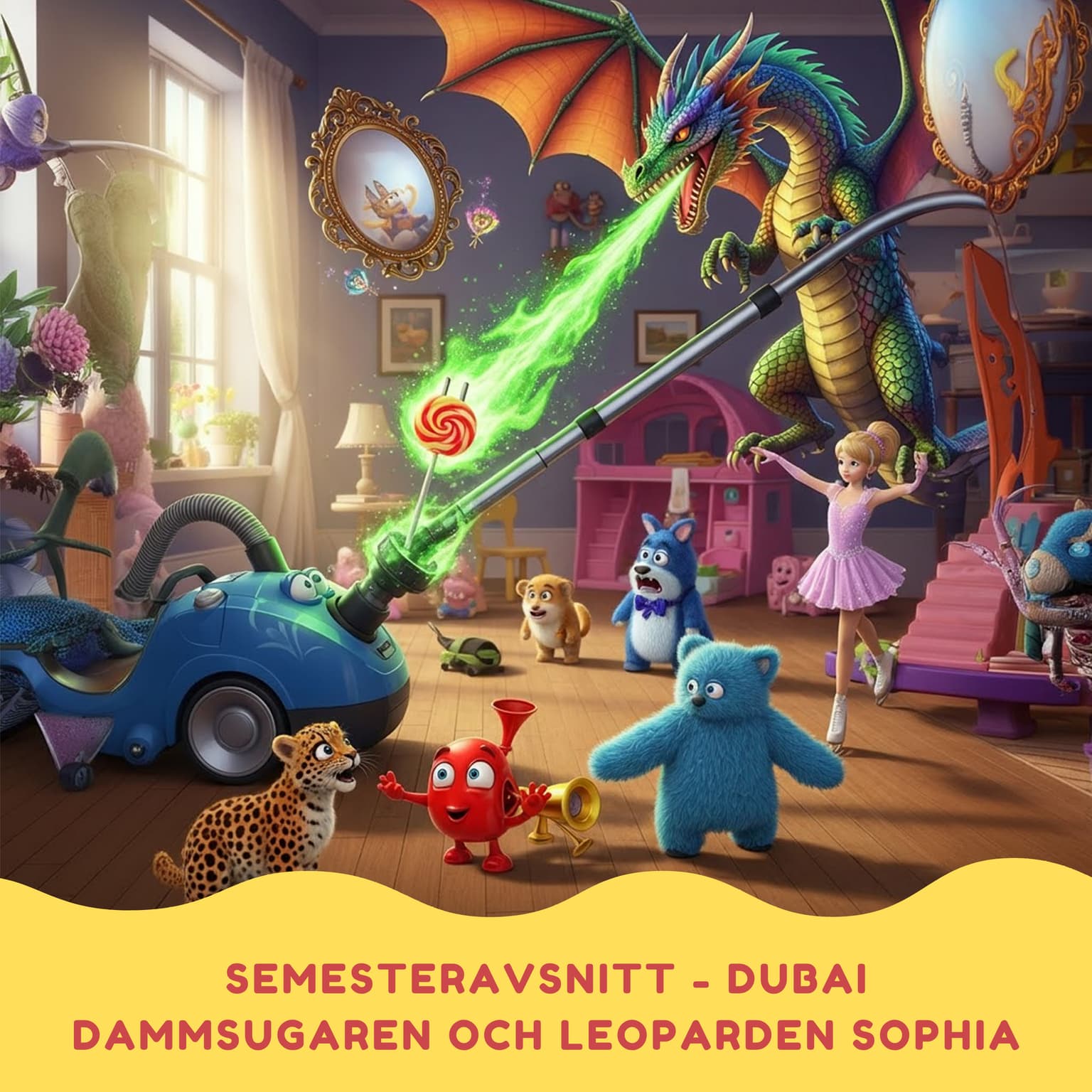 Dammsugaren och leoparden Sophia artwork