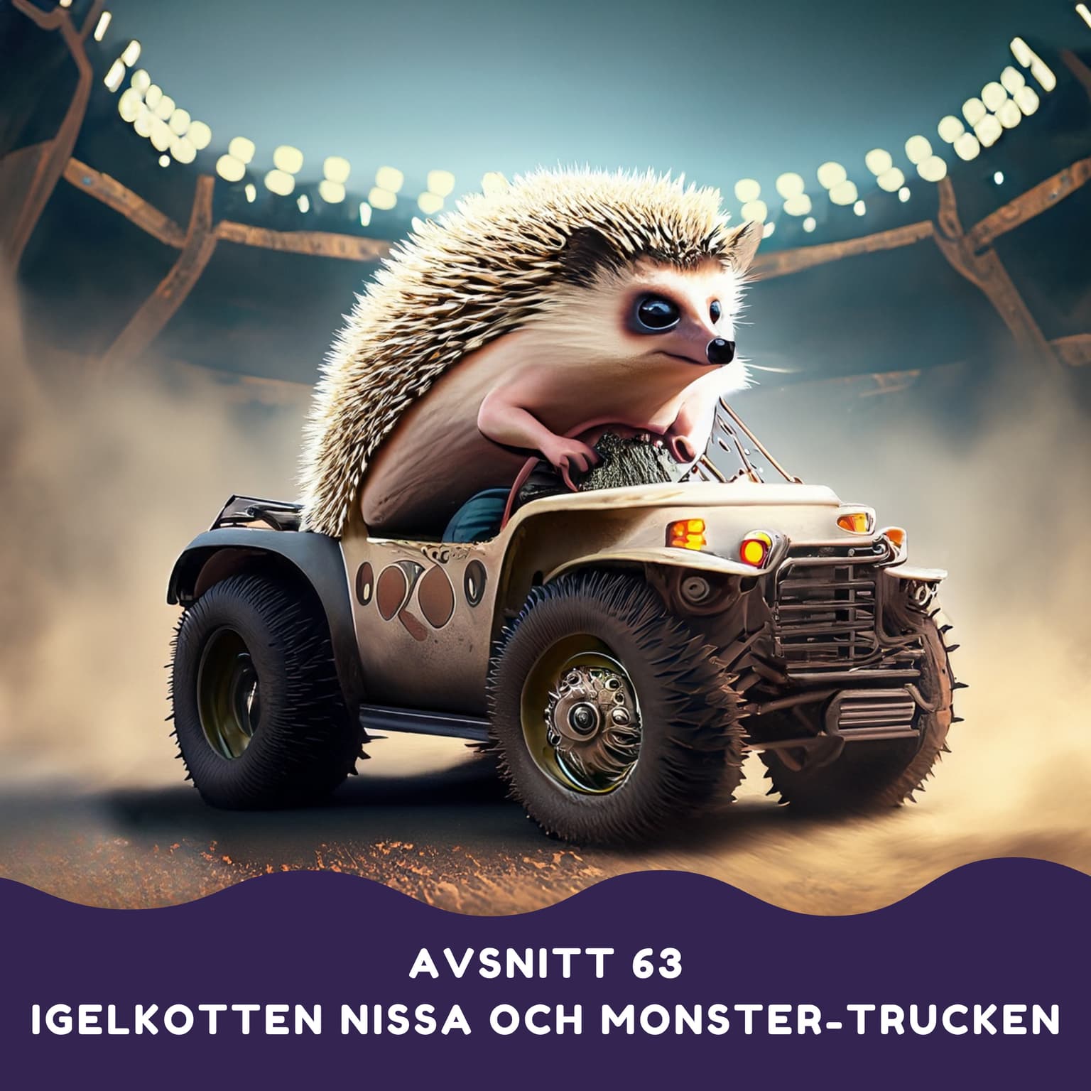 Igelkotten Nissa och monster-trucken artwork