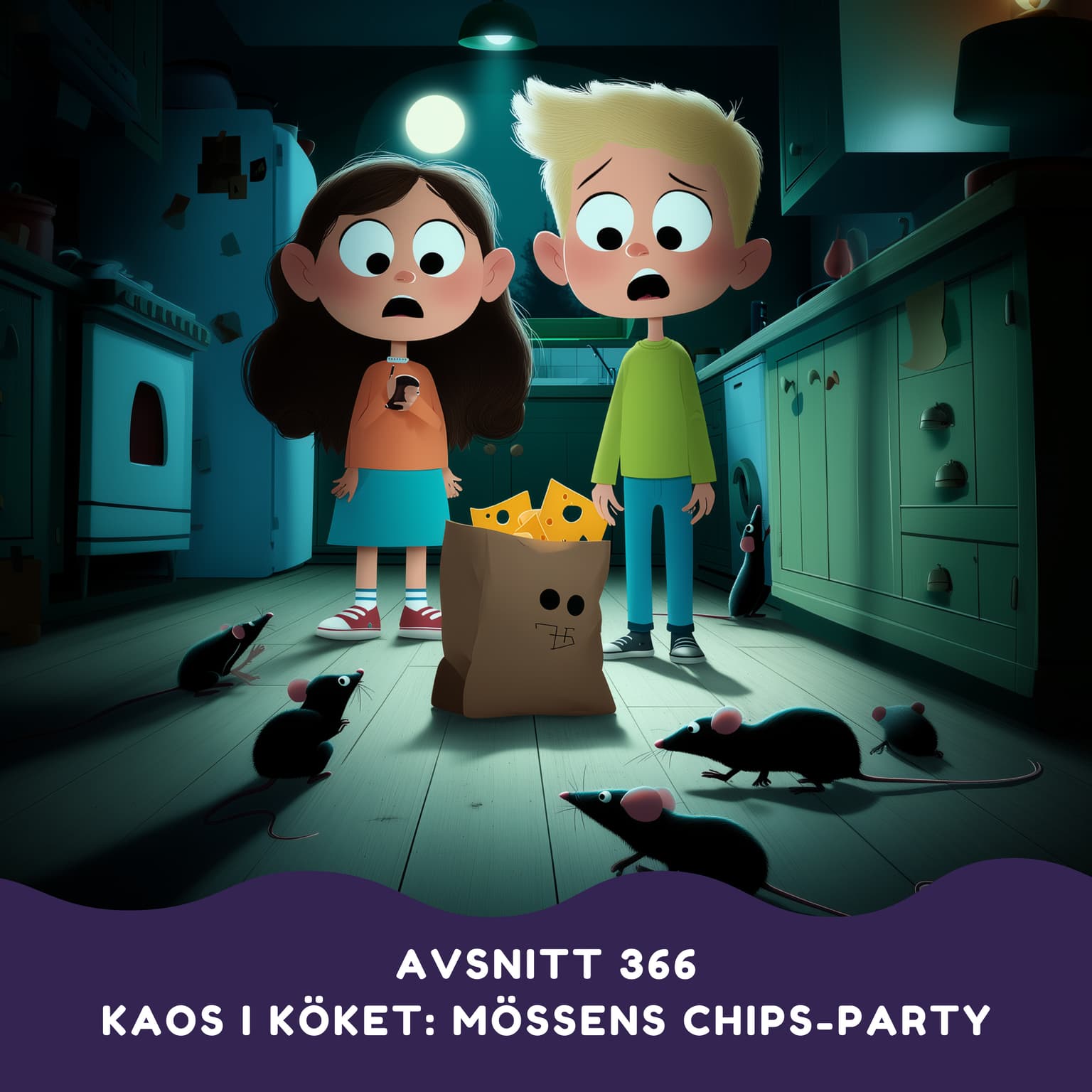 Kaos i köket: Mössens chips-party artwork