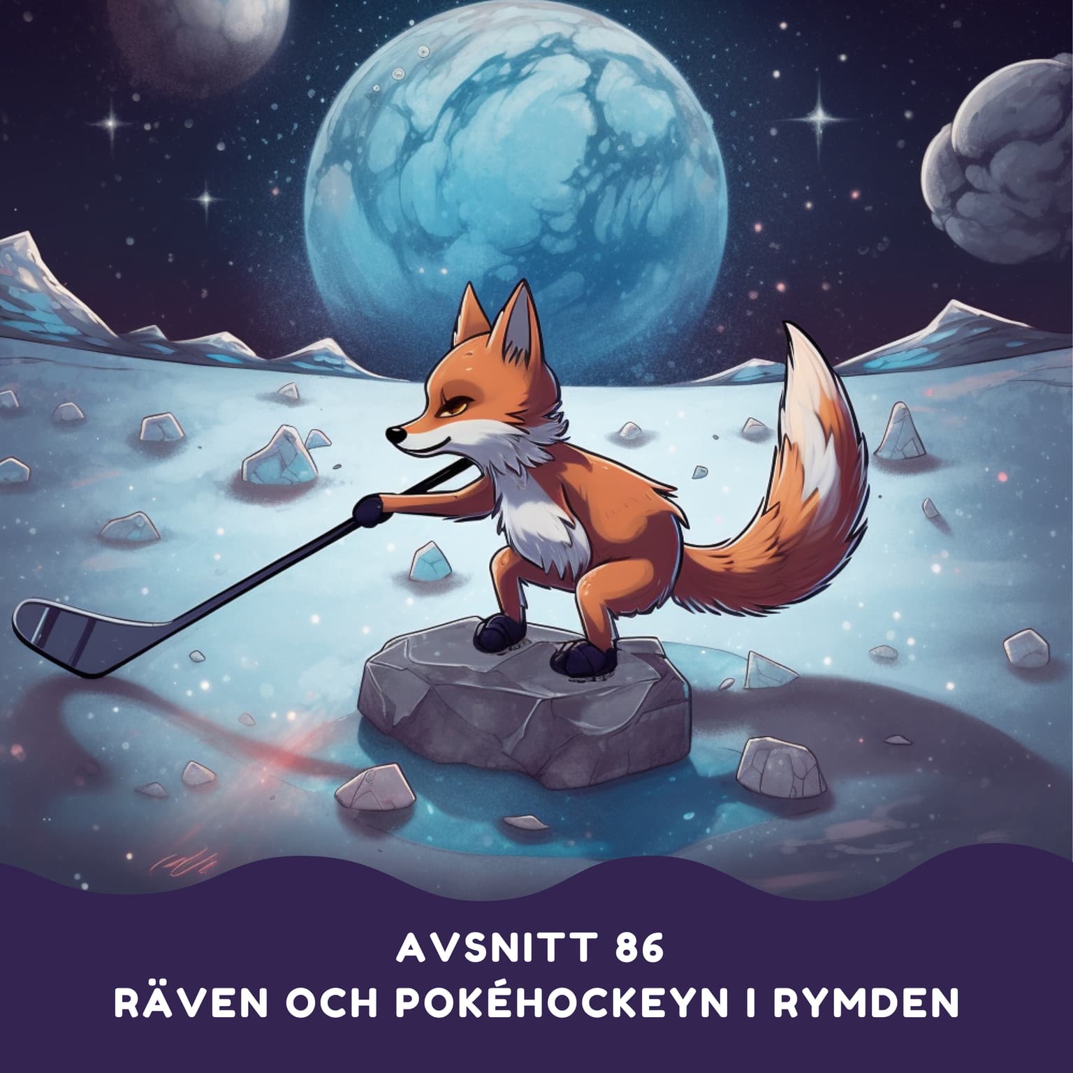 Räven och pokéhockeyn i rymden artwork