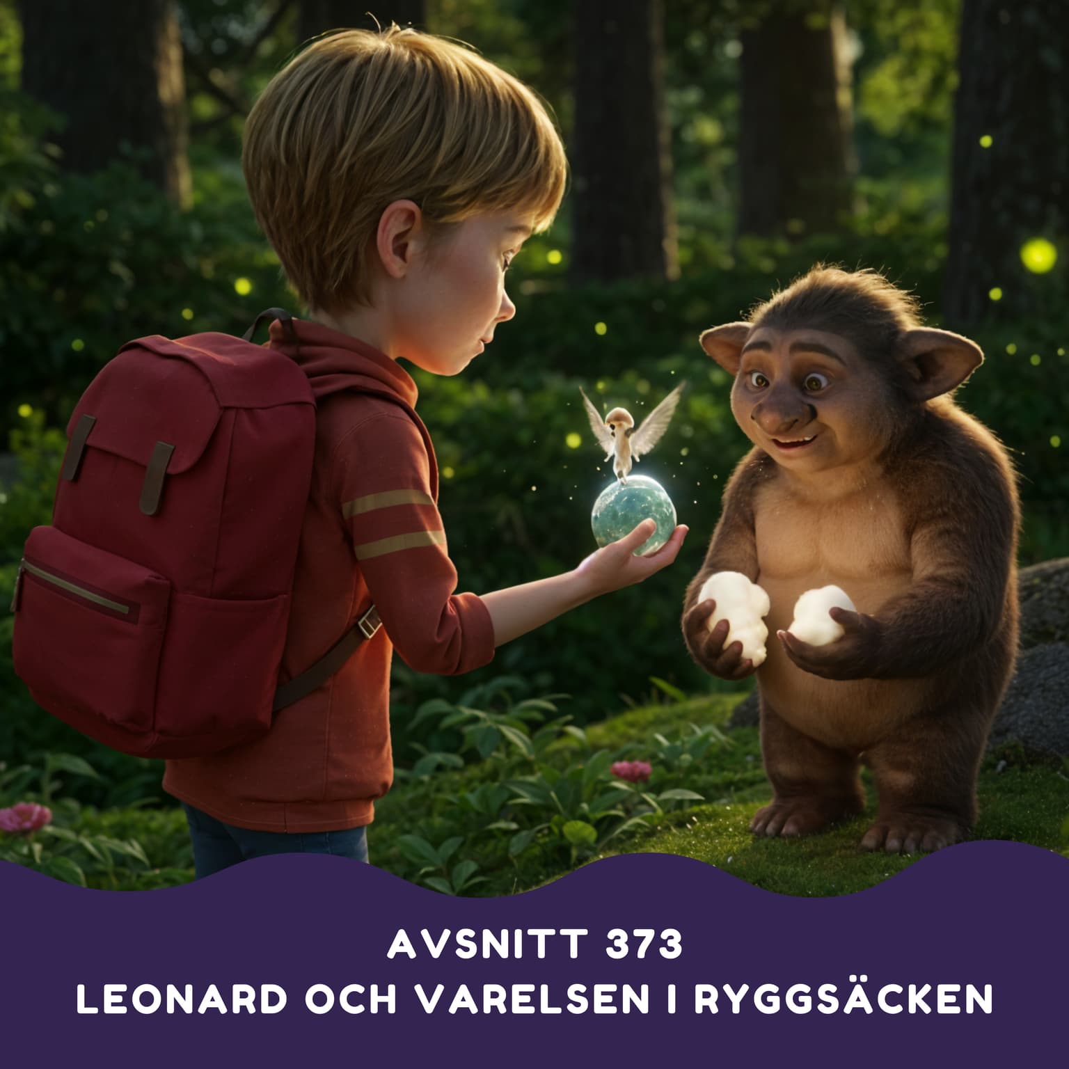 Leonard och varelsen i ryggsäcken artwork