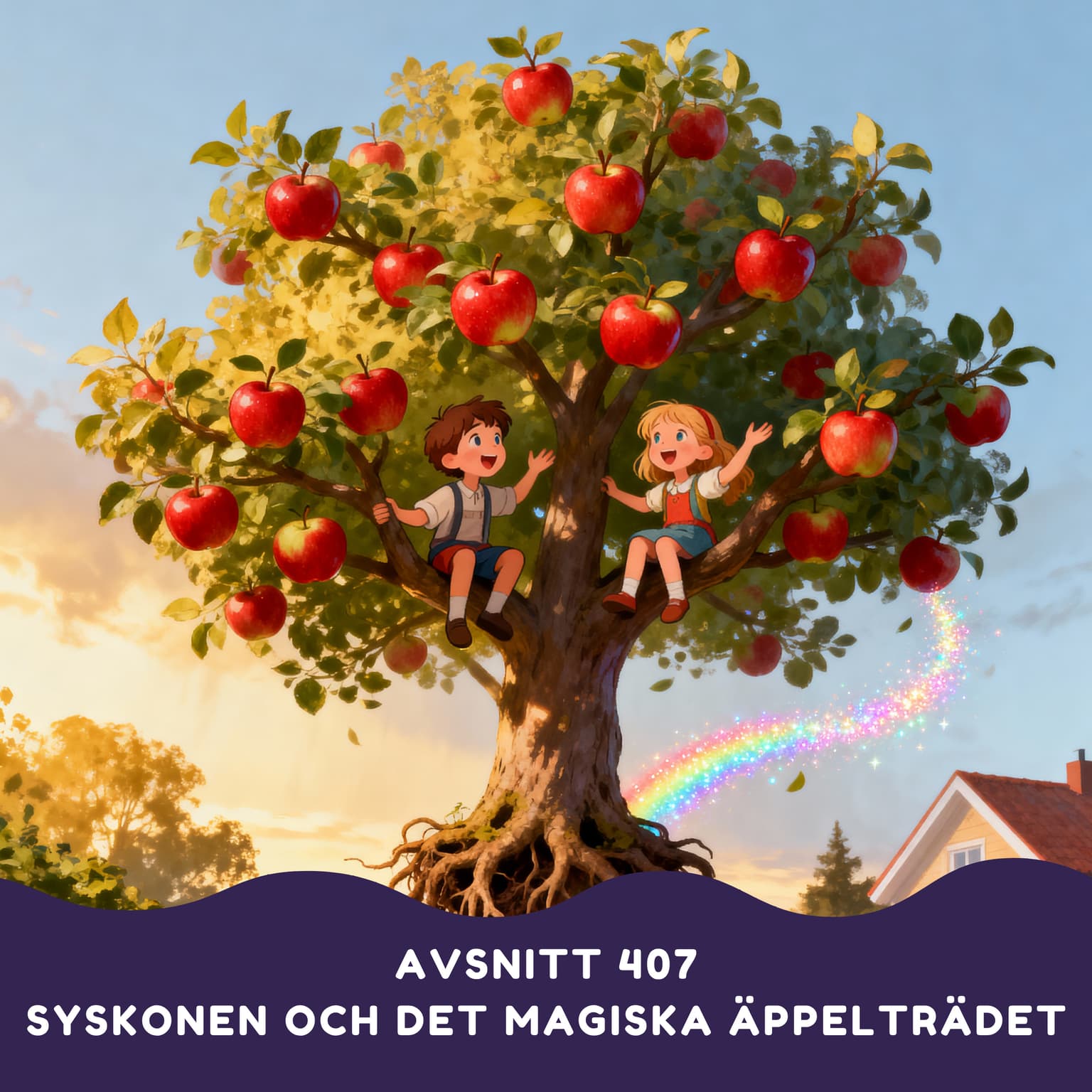 Syskonen och det magiska äppelträdet artwork