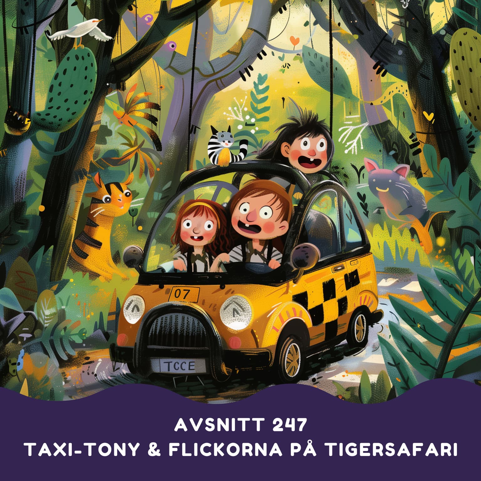 Taxi-Tony och flickorna på tigersafari artwork