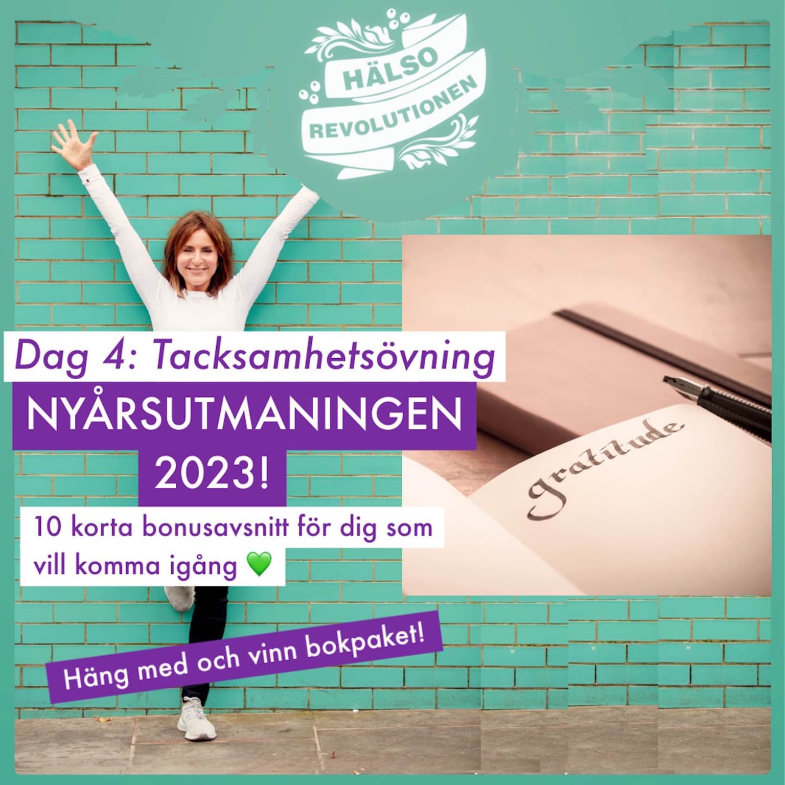 BONUS! NYÅRSUTMANINGEN 2023: DAG 4 – SKRIV TACKSAMHETSDAGBOK! artwork